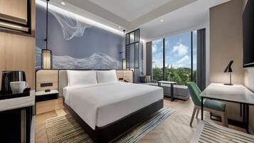 In-room safe, desk, laptop workspace, iron/ironing board