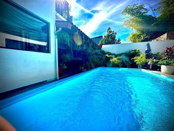 Outdoor pool, a heated pool
