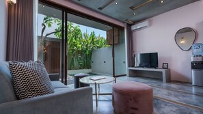 Villa | Living area | Flat-screen TV - Liminal Palace Villa 1 by Betterplace (Canggu)