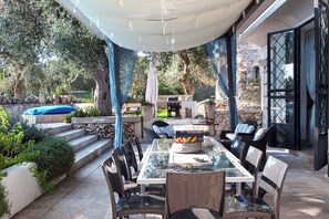 Family Villa, Multiple Bedrooms (Tenuta Bouganville With Garden And) | Outdoor dining - Tenuta Bouganville With Garden And Pool (Carpignano Salentino)
