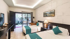 ห้องดีลักซ์ทวิน | โต๊ะทำงาน, Wi-Fi ฟรี, ผ้าปูที่นอน