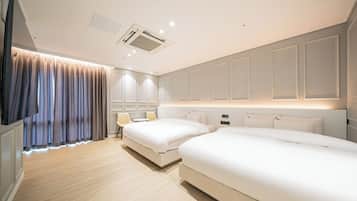 Down duvets, desk, laptop workspace, soundproofing