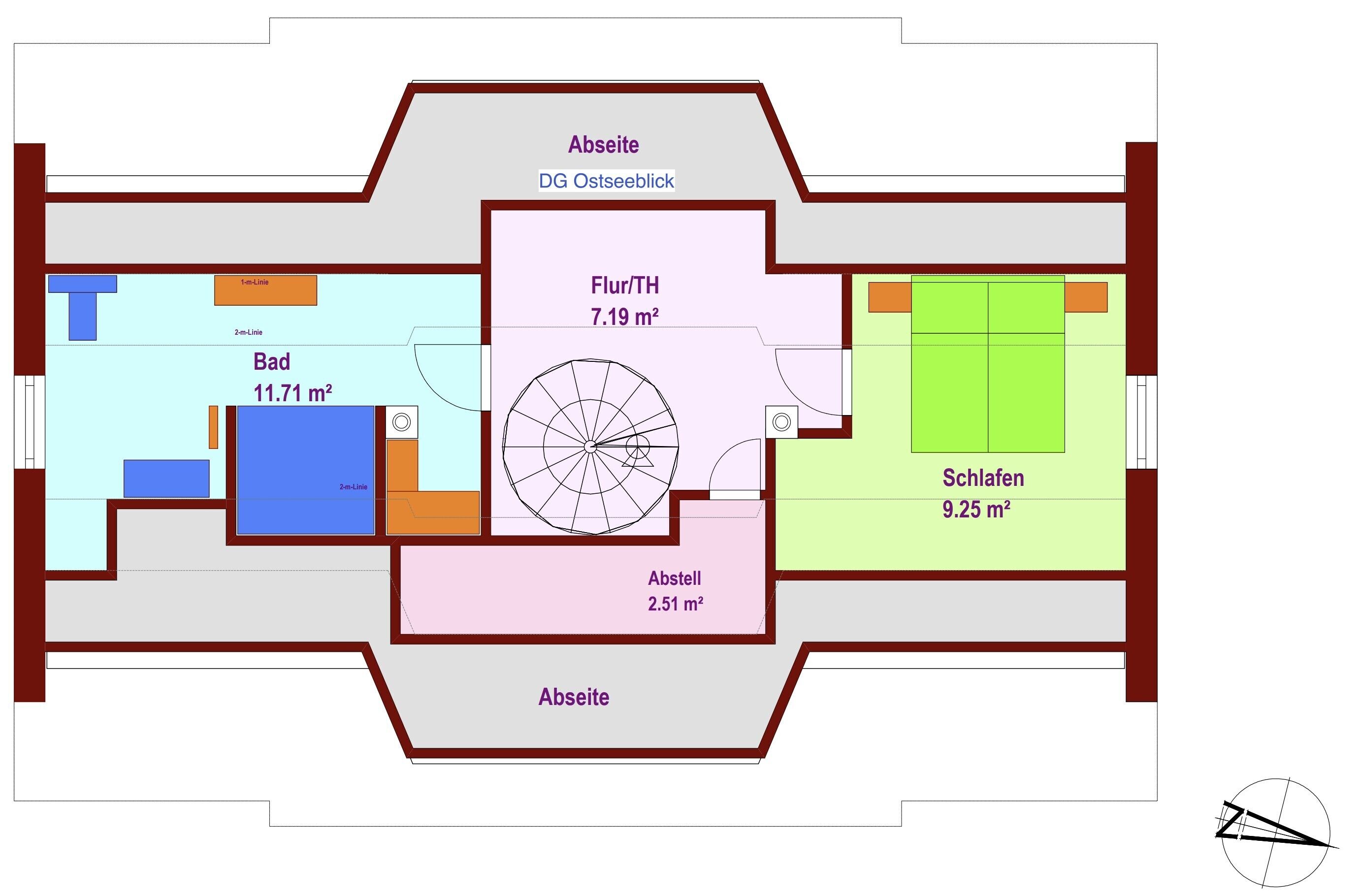 Dachgeschoß mit Schlafzimmer/Bad 3