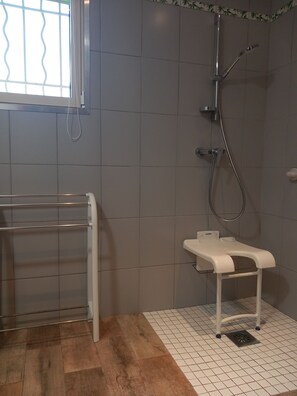 Ducha, secador de pelo, papel higiénico