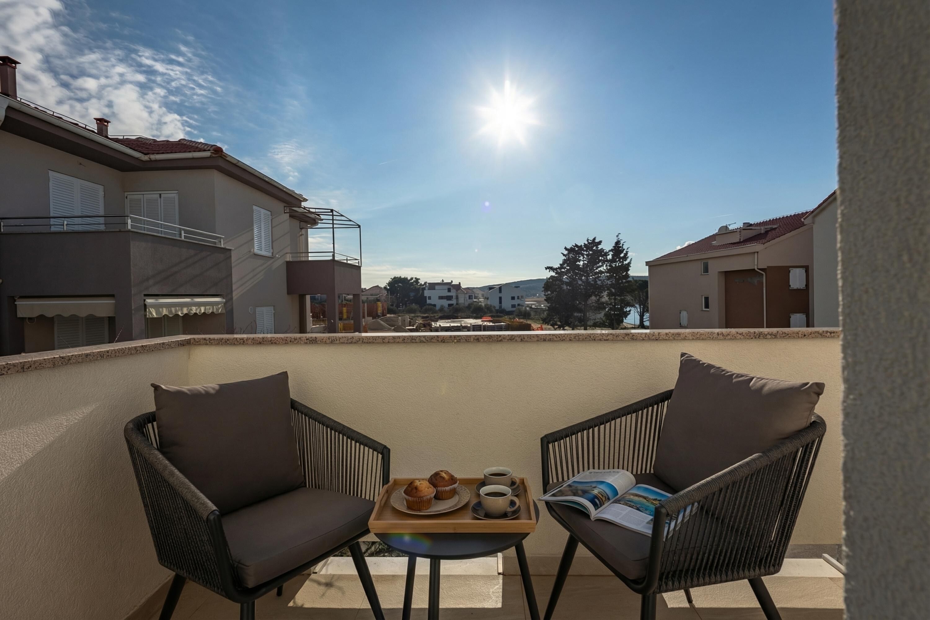 Familiekamer, meerdere slaapkamers, uitzicht op zee (Family Resort Santa Maria II Room 201) | Balkon