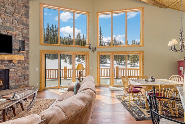 TV, fireplace - Log Cabin on 10 Acres with Loft and Soaker Tub. (Fairplay)