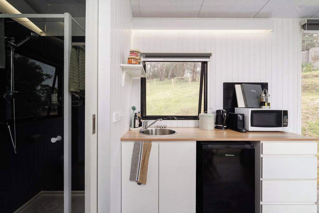 Fridge, microwave, stovetop, toaster