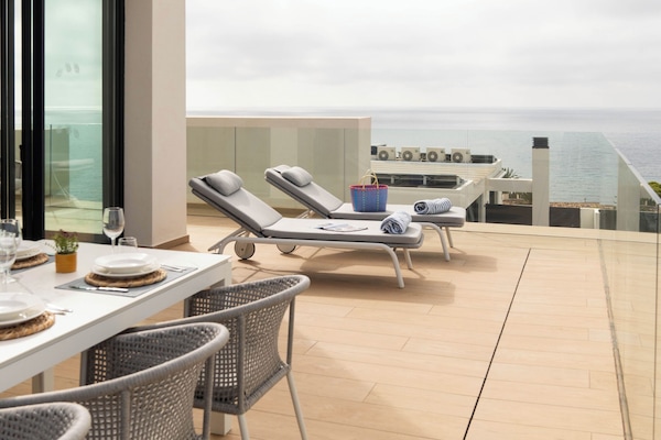 Loftsleilighet – premium, 3 soverom, terrasse, sjøutsikt | Terrasse/patio