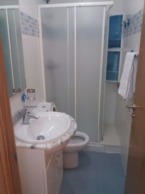 Haartrockner, Bidet, Handtücher, Seife