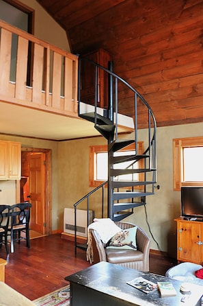 テレビ、暖炉、DVD プレーヤー