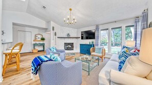 Televisión, chimenea