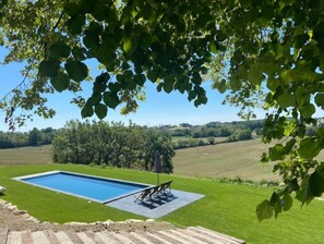 Outdoor pool, a heated pool - Magnifique Maison Ancienne Avec Piscine et vue (Bardou)