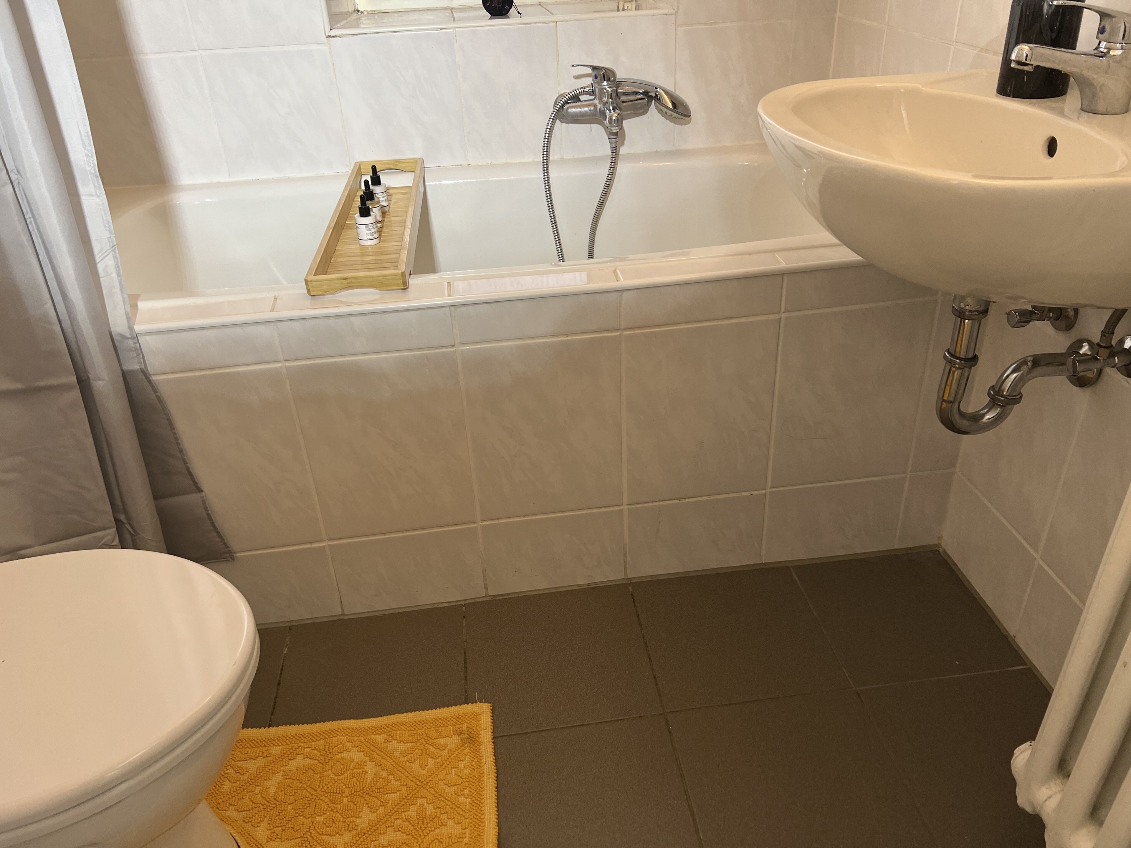 Secador de pelo, toallas, champú y papel higiénico