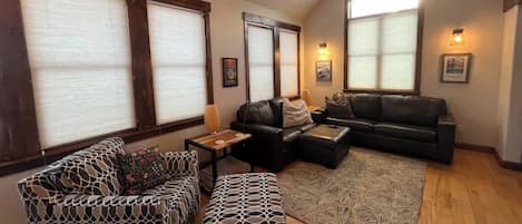 TV, fireplace, offices