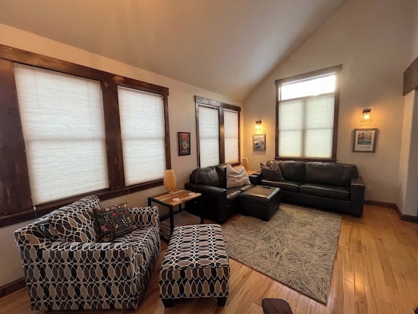 TV, fireplace, offices