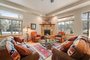 TV, fireplace, DVD player - Spacious 2-story home with deck, fireplace, & W/D - near Glacier National Park (Whitefish)