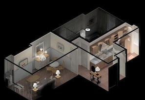 Floor plan - Elegant 1BR with Elevator | Near Arc de Triomphe (Paris)