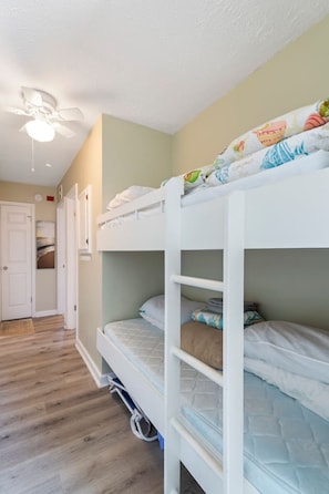 1 bedroom, desk, iron/ironing board, travel cot