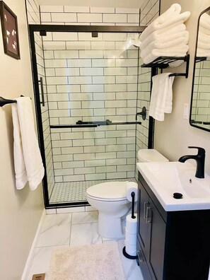 Shower, hair dryer, towels, soap - Heart of The Hill Family & Pet Favorite!WashU, SLU, Barnes, Forest Park, Yard (St. Louis)