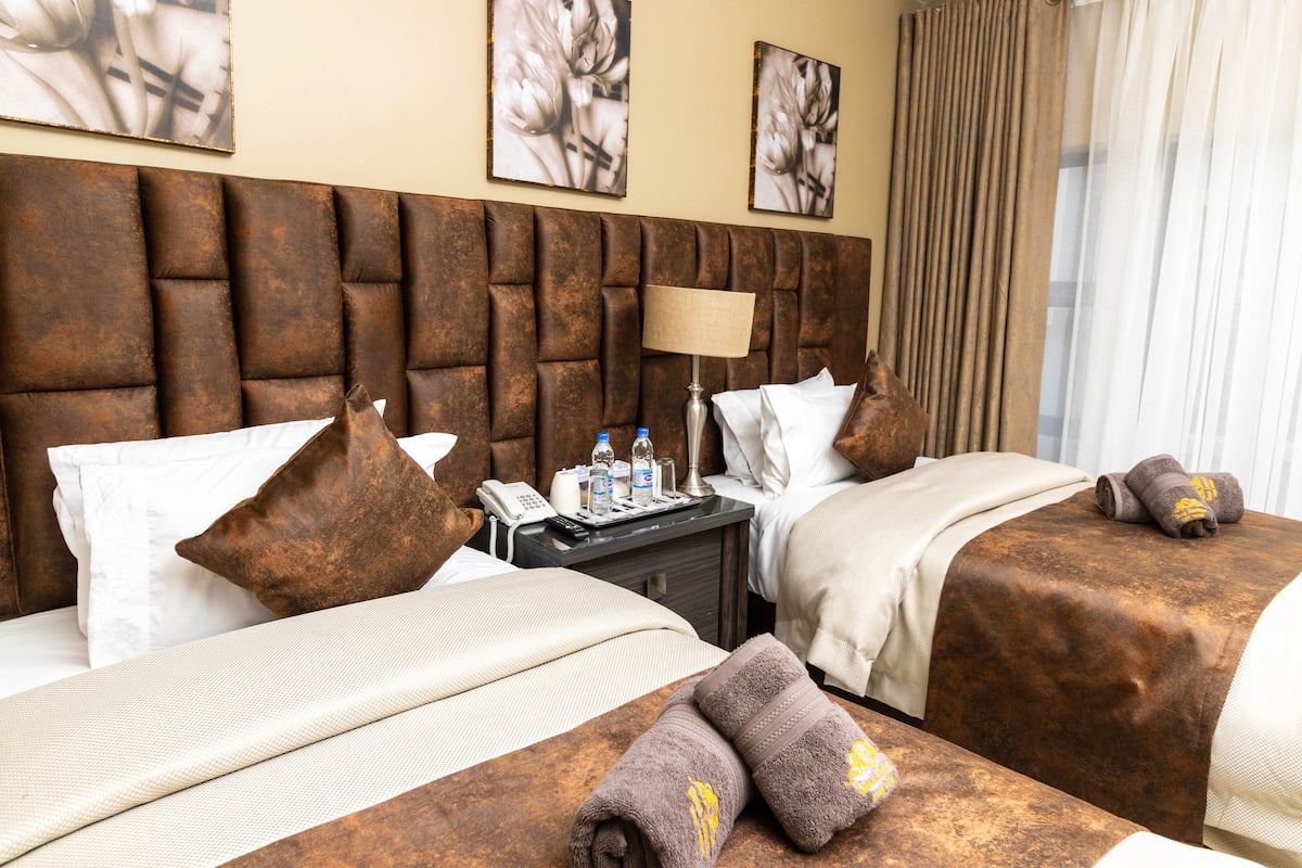 Camera Luxury con 2 letti singoli | Postazione laptop, ferro/asse da stiro, Wi-Fi gratuito
