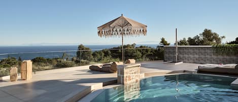 Luxury Villa, 2 Bedrooms, Private Pool, Ocean View | Terrace/patio