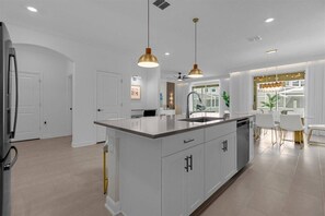Microwave, dishwasher, high chair