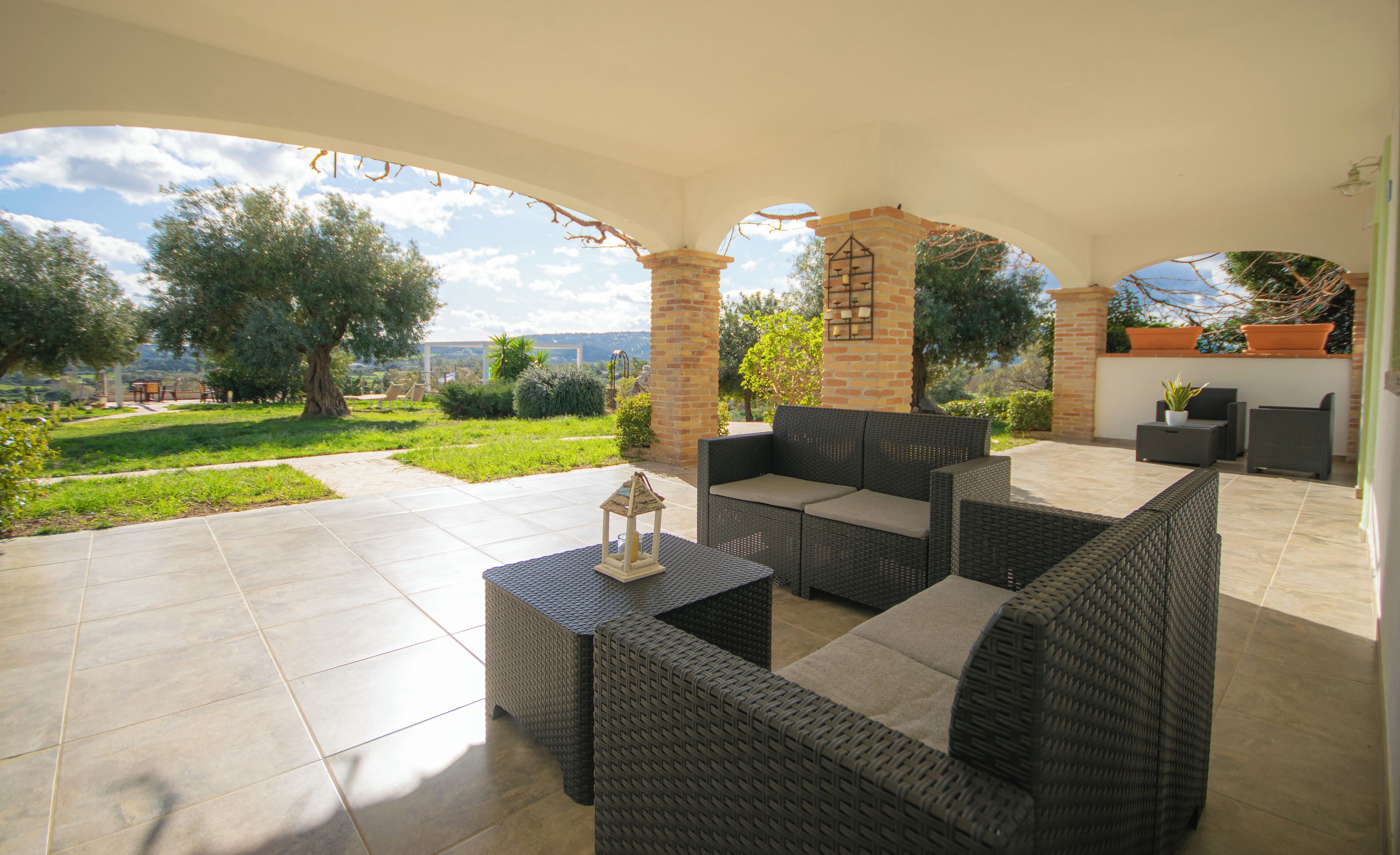 Familiekamer, uitzicht op zee | Terras