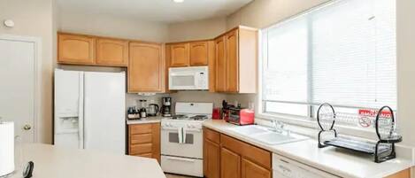 Microwave, stovetop, dishwasher