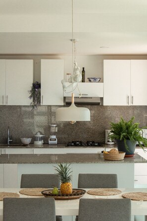 Fridge, microwave, oven, coffee/tea maker
