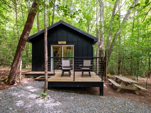 Family Bunk Glamping Cabin - Bed & Bear
