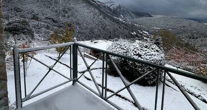 Kalavryta Villa Nano 360 view with fireplace