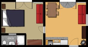Floor plan - Ferienwohnungen Luttinger am Mühlbach – Modern Apartment with Balcony (Bichlbach)
