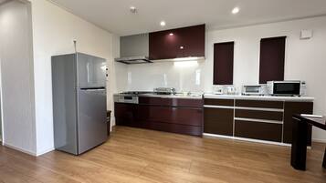 Villa | Private kitchen | Fridge, microwave, stovetop, rice cooker