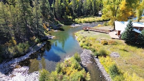 Property grounds - Mountain Cabin on River with Hot Tub & an Island (South Fork)