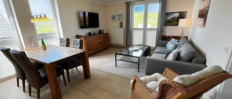 TV, DVD player, stereo