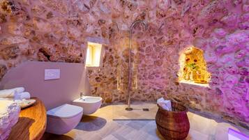 Dusche, Haartrockner, Bidet, Handtücher