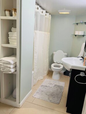 Hair dryer, towels, soap, shampoo - Charming Midtown 1-Bedroom: Steps to Ice Blocks (Sacramento)