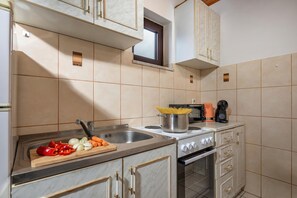 Standard Studio, Mountain View, Mountainside (Studio Apartment Iva) | Private kitchen | Fridge, microwave, oven, stovetop - Studio Apartment Iva (Rijeka)