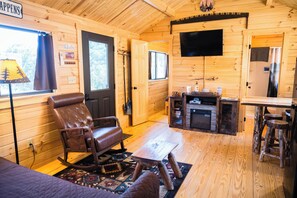 Smart TV, fireplace, video games