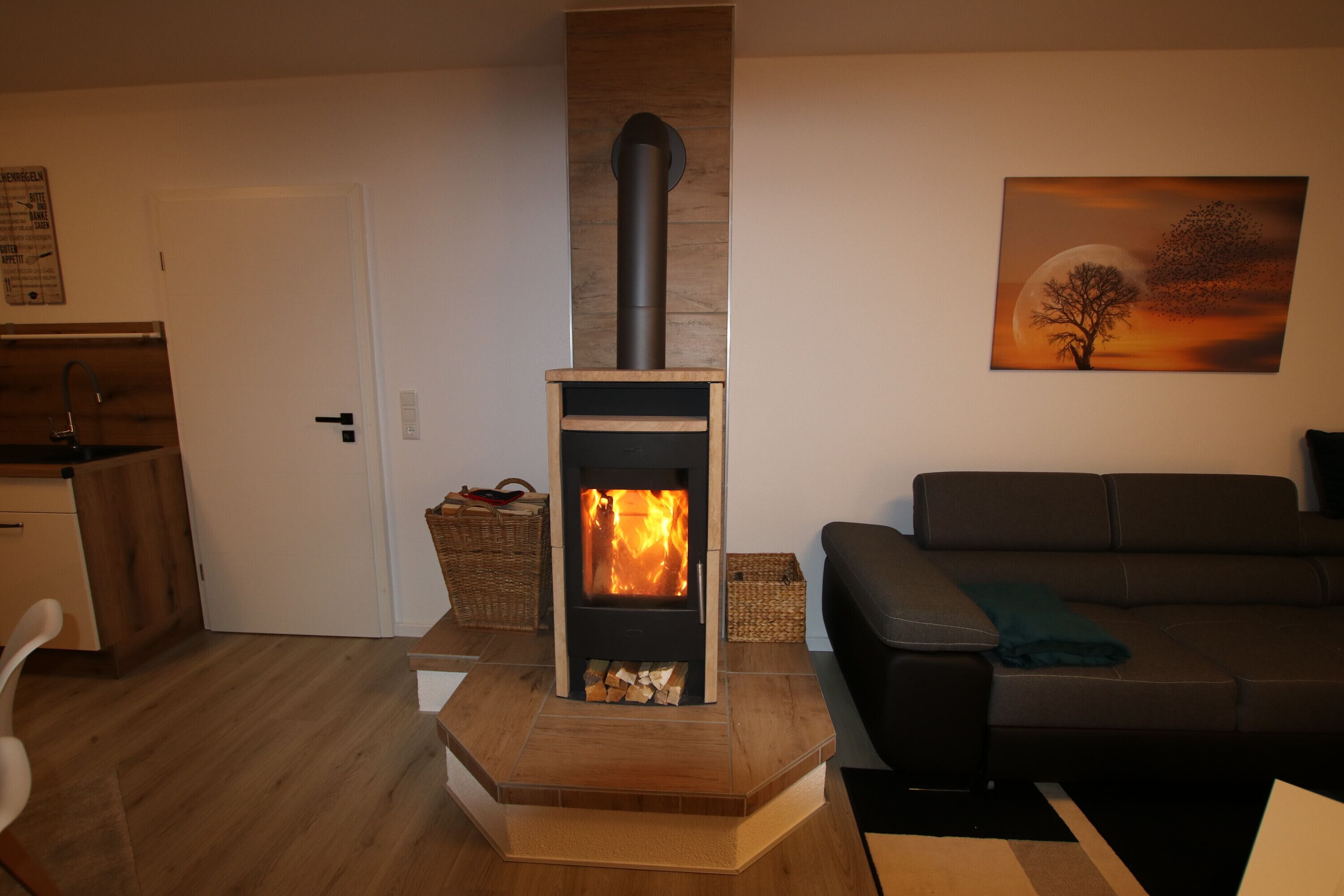 Fernseher, Kamin, Videospiele, DVD-Player