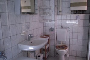 Shower, hair dryer, towels - Apartment "Rose" with Shared Garden (Schöneck)