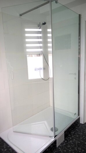 Apartment, 1 Bedroom, Smoking, Balcony | Bathroom shower - Almost White, Near Train, Metro N7688 (Brussels)