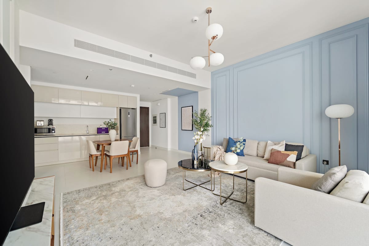 Executive Apartment | Living area | 50-inch Smart TV with digital channels