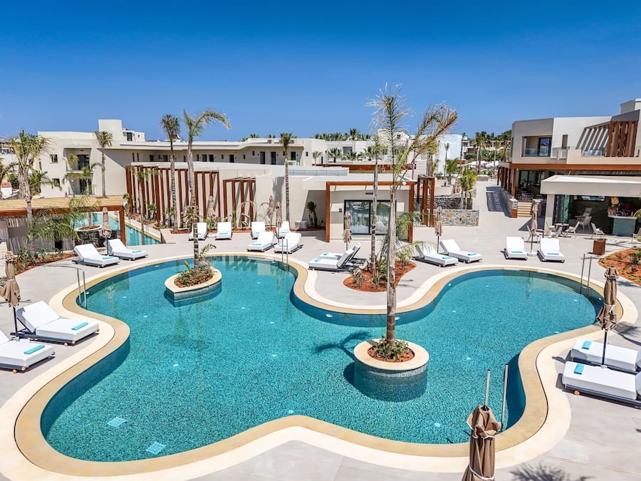 Seasonal outdoor pool, pool umbrellas, pool loungers