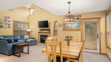 Smart TV, fireplace, video games