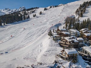 Guests can enjoy panoramic views of the surrounding mountains from the lodges.
