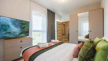 Deluxe-Apartment, 1 Schlafzimmer | 1 Schlafzimmer, Verdunkelungsvorhänge, schallisolierte Zimmer