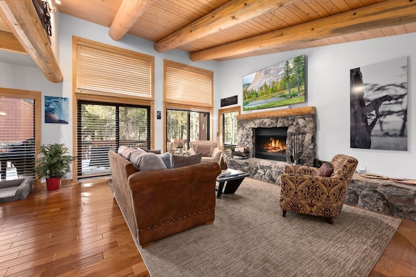 テレビ、暖炉、ステレオ