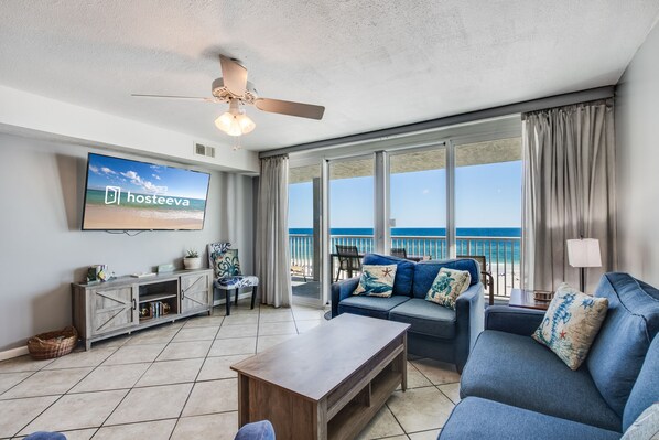 Signature Condo, 3 Bedrooms, Balcony, Beach View | Living room | Smart TV - Romar Tower Condos (Orange Beach)
