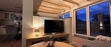 Smart TV, books, stereo, computer monitors